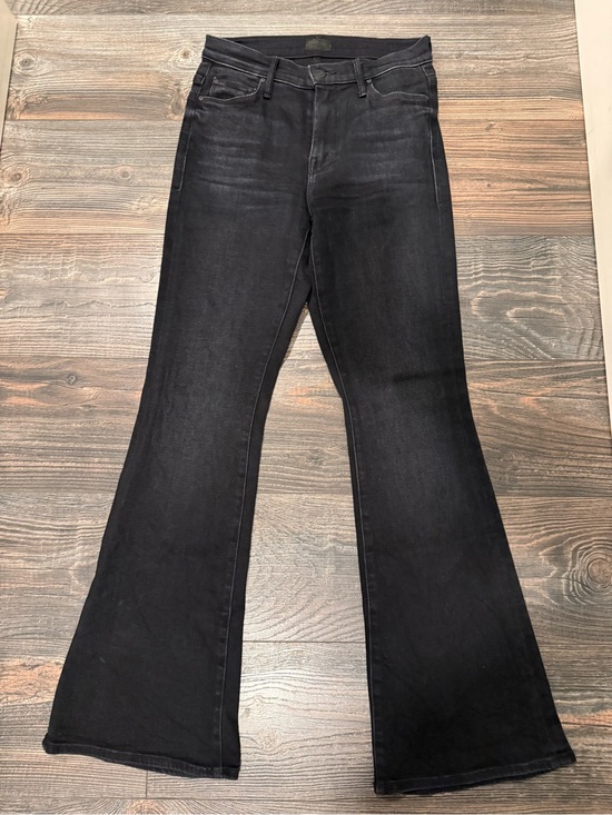 MOTHER Denim - MOTHER Black Flare Jeans with Subtle Fade